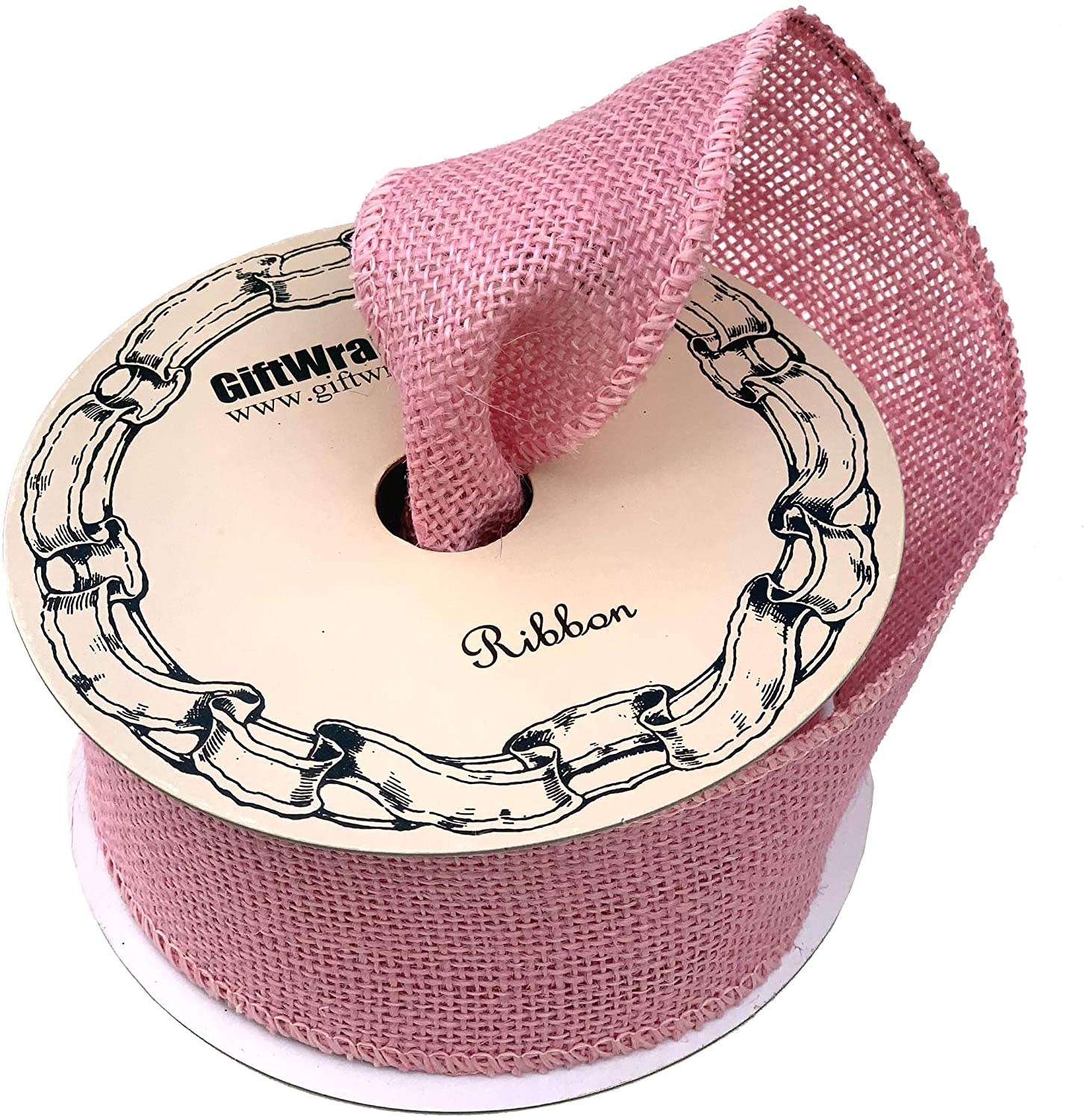 Light Pink Fabric Burlap Ribbon - 2 1/2 x 10 Yards, Wired Edge, Christmas,  Wreath, Valentine's Day, Easter, Rustic Jute Wedding Embellishments, Gift  Bow, Breast Cancer Awareness 